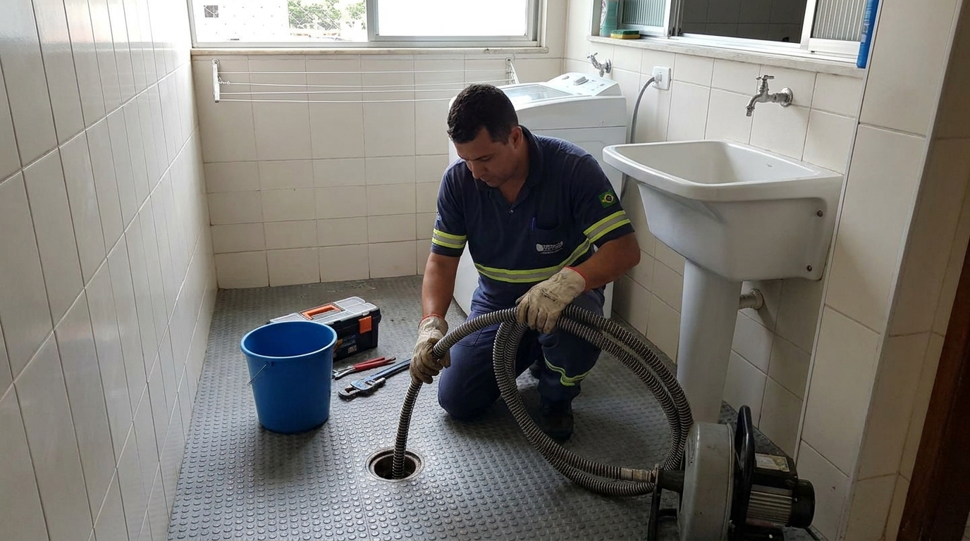 Desobstrução na Cozinha em Bonsucesso, Guarulhos‑SP